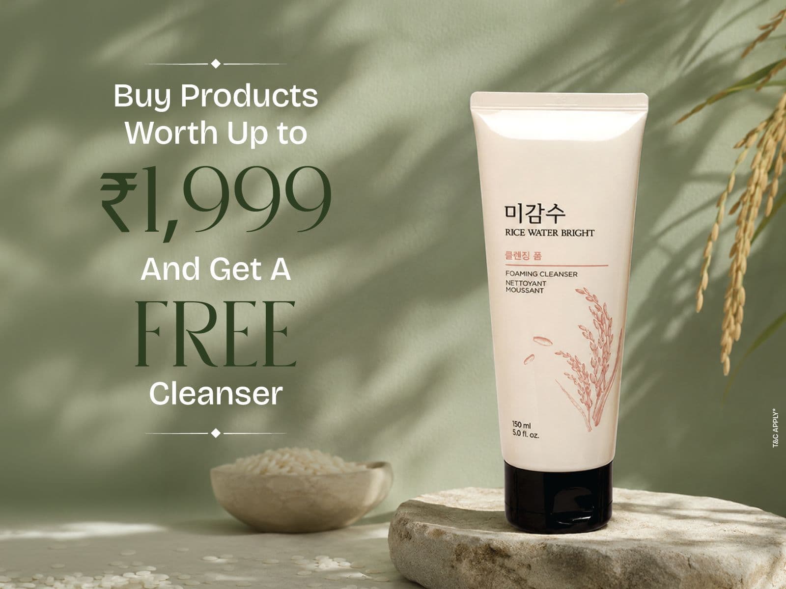 Buy products worth up to ₹1,999 and get a free cleanser
